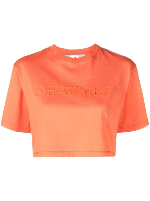Off-White  logo-print cropped T-shirt