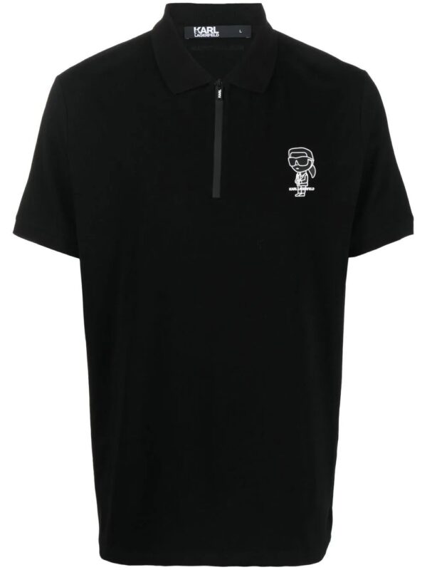 Karl Lagerfeld  Ikonik Karl zipped polo shirt