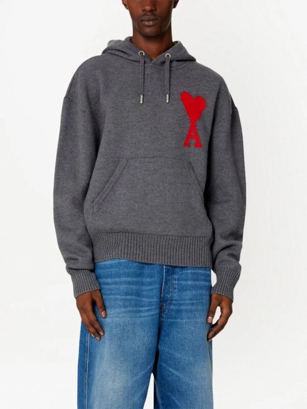 AMI Paris  Ami de Coeur wool hoodie - Image 4