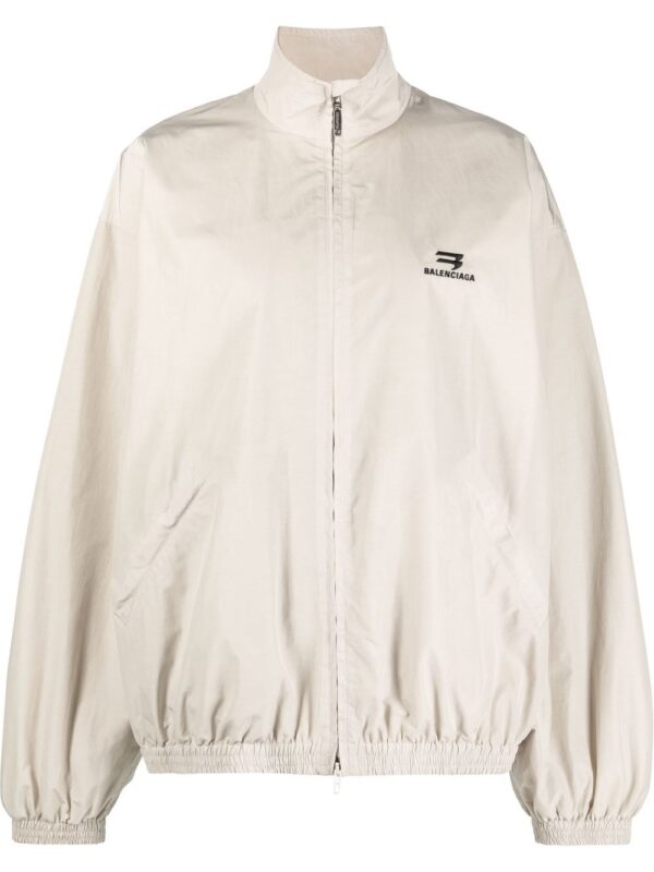 Balenciaga  logo-embroidered zip-up jacket
