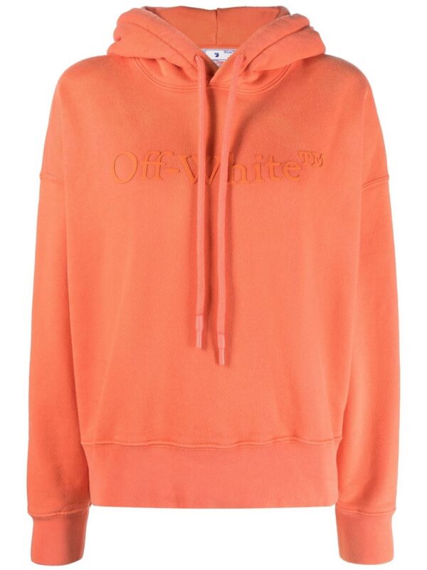 Off-White  logo-embossed drawstring hoodie