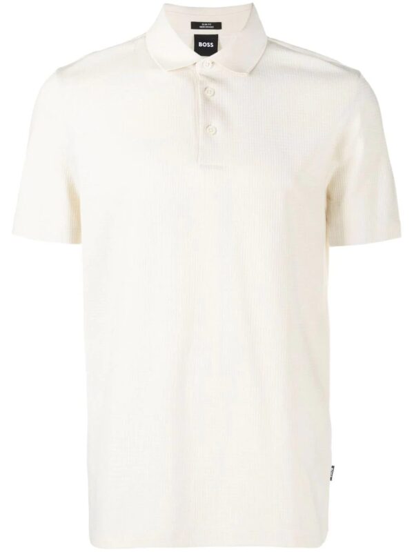 BOSS  ribbed knit cotton polo shirt