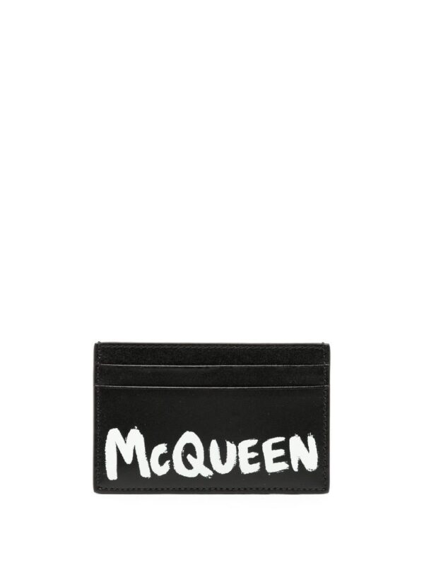 Alexander McQueen logo-print leather cardholder