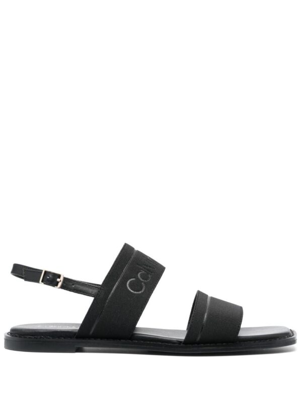 Calvin Klein  debossed-logo leather sandals