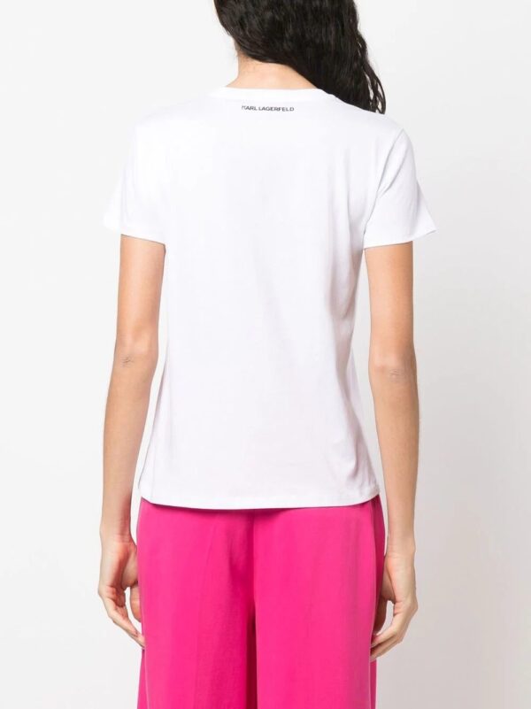 Karl Lagerfeld  bouclé-profile T-shirt - Image 4
