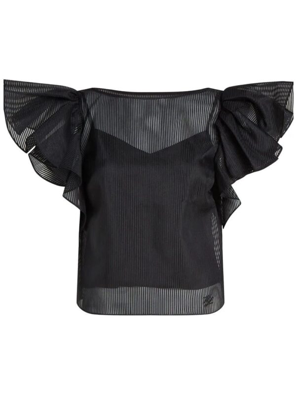Karl Lagerfeld  semi-sheer ruffled-trim blouse