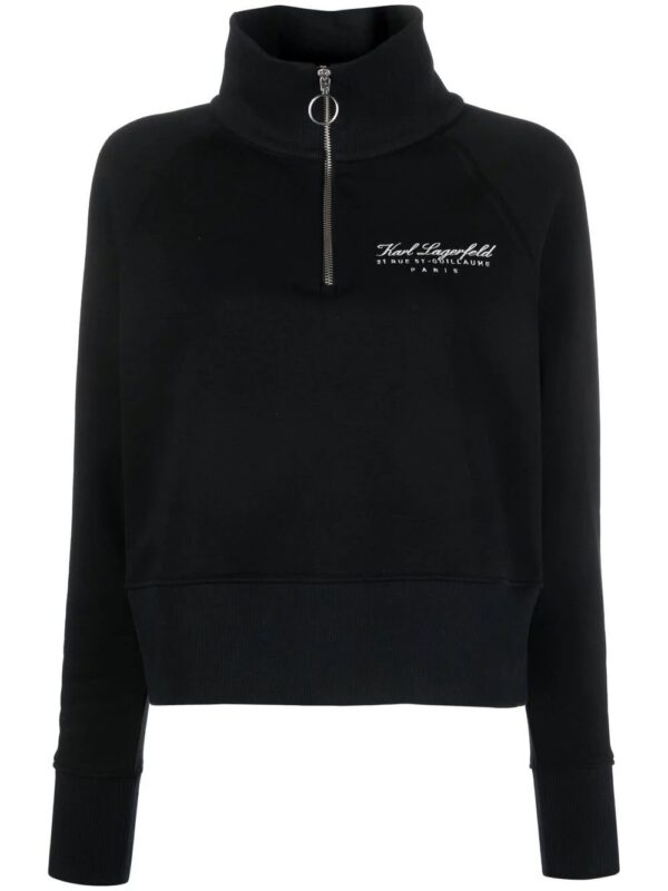 Karl Lagerfeld  logo-print half-zip sweatshirt