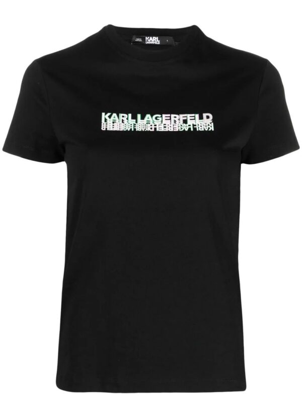 Karl Lagerfeld  logo-embroidered organic cotton T-shirt