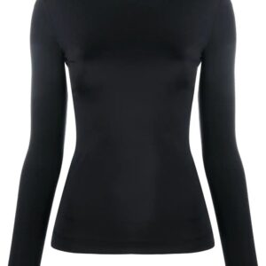 Karl Lagerfeld logo-embroidered high-neck top