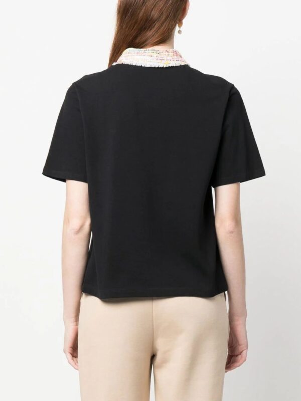 Karl Lagerfeld  knitted-collar polo top - Image 4