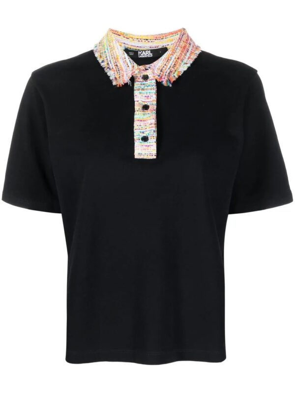 Karl Lagerfeld  knitted-collar polo top