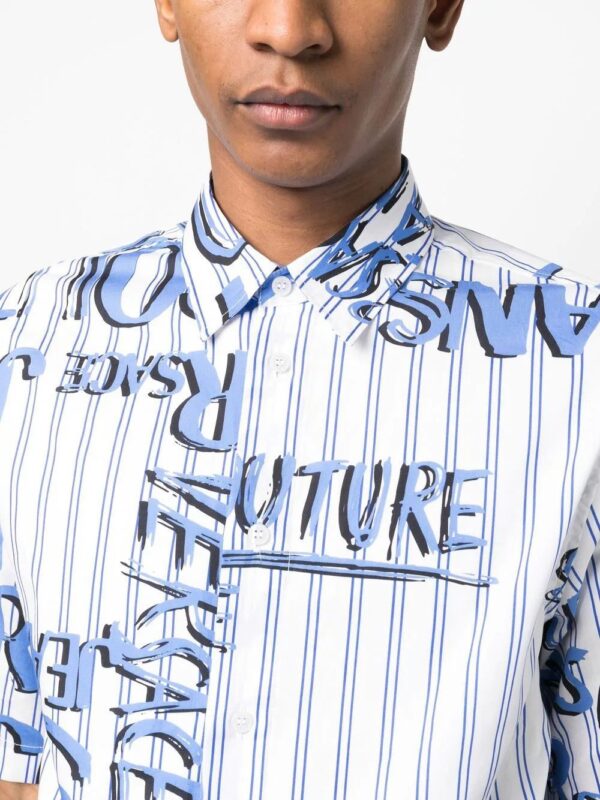 Versace Jeans Couture  logo-print striped shirt - Image 4