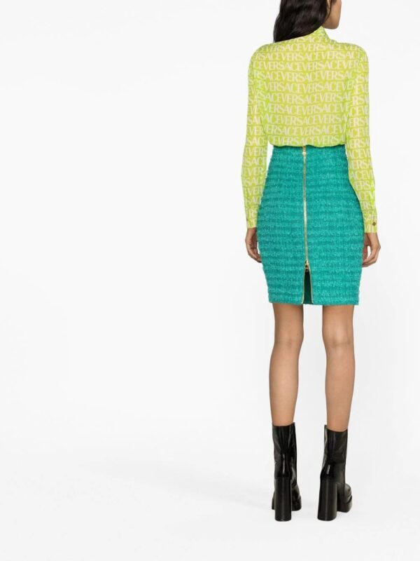 Versace  pussy-bow logo-print blouse - Image 4