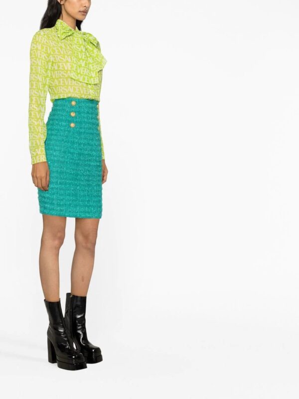 Versace  pussy-bow logo-print blouse - Image 3