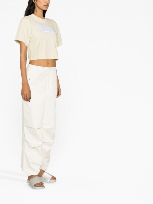 Off-White  logo-print cropped T-shirt - Image 3