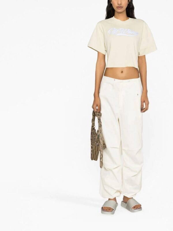 Off-White  logo-print cropped T-shirt - Image 2