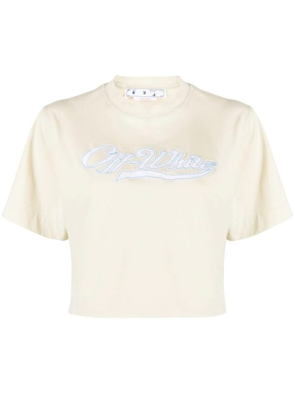 Off-White  logo-print cropped T-shirt