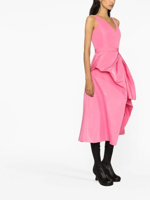 Alexander McQueen  asymmetric gathered midi dress - Image 4