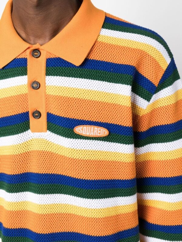Dsquared2  horizontal-stripe polo shirt - Image 4