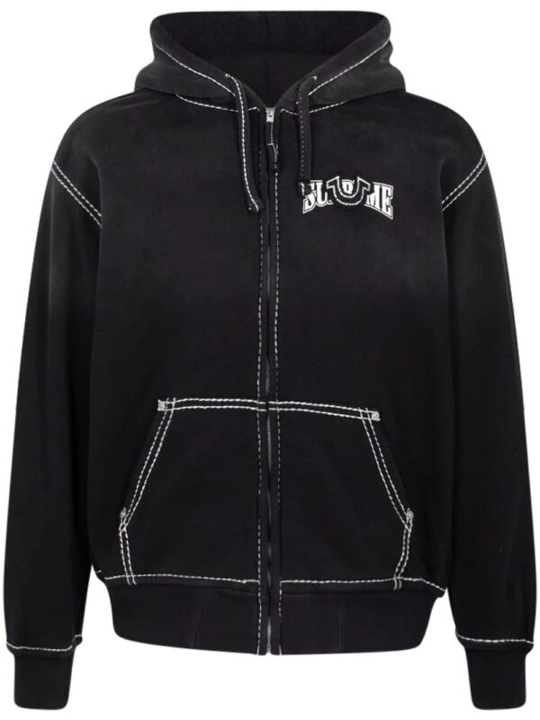 Supreme  contrasting stitch zip-up hoodie