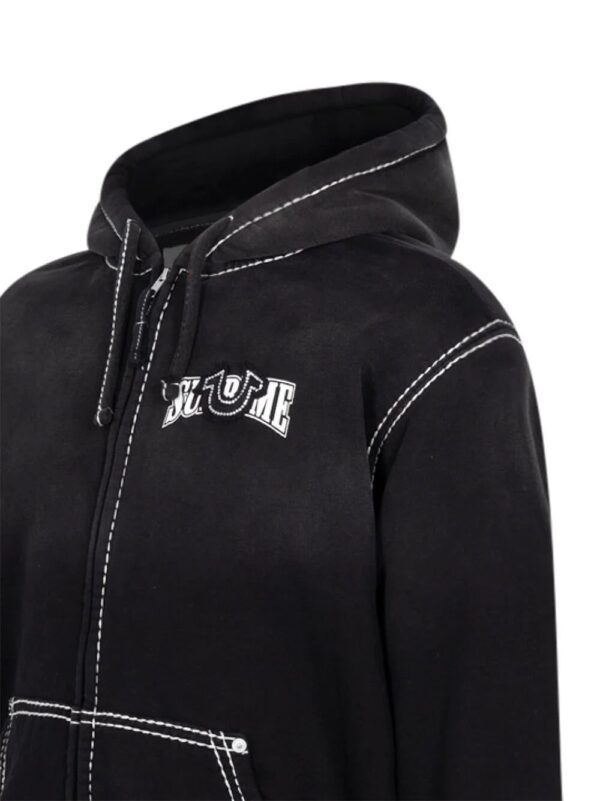 Supreme  contrasting stitch zip-up hoodie - Image 2