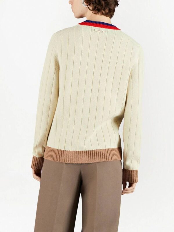 Gucci  striped-edge ribbed jumper - Image 3