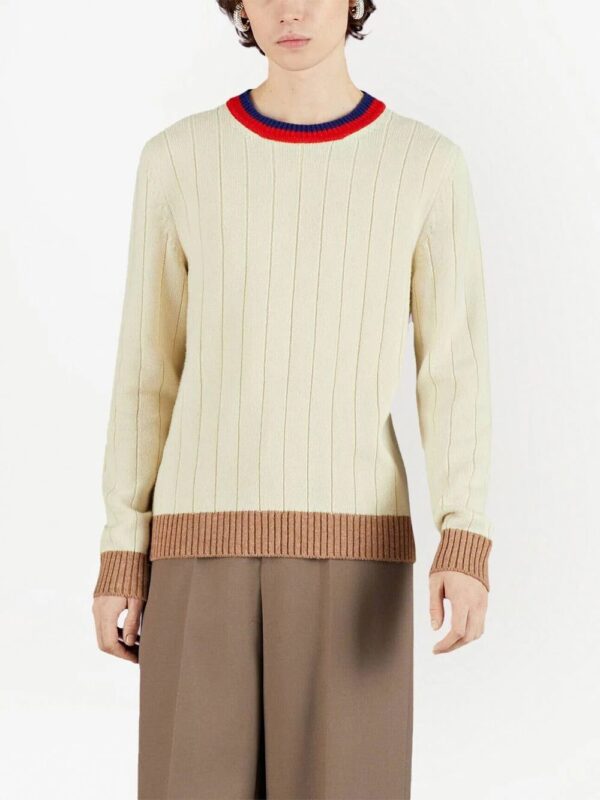 Gucci  striped-edge ribbed jumper - Image 2