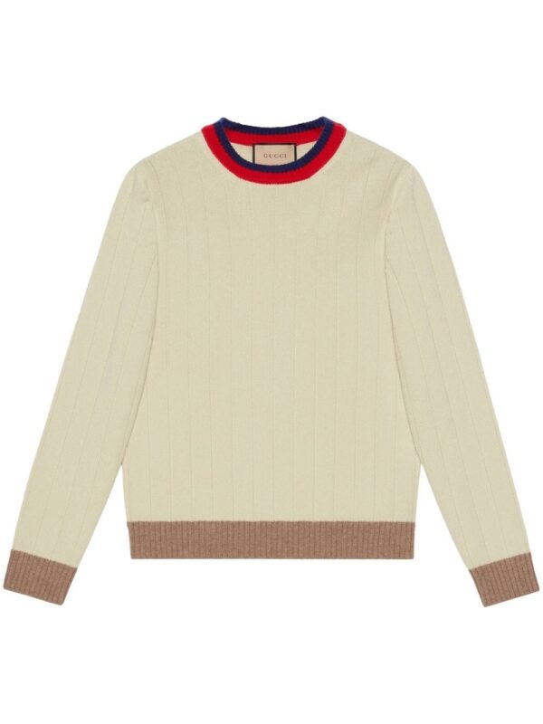 Gucci  striped-edge ribbed jumper