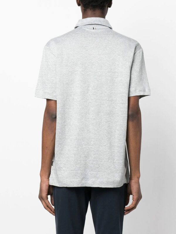 BOSS  piqué linen polo shirt - Image 4