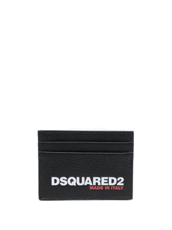 DSQUARED2 logo-print leather cardholder
