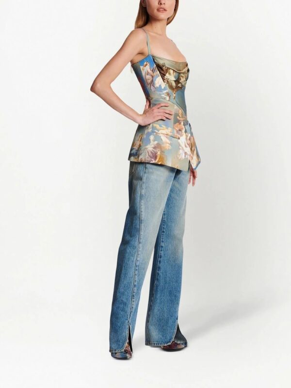 Balmain  sky-print tailored corset top - Image 3