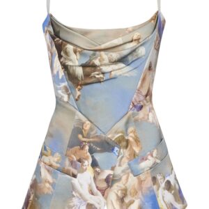 Balmain sky-print tailored corset top