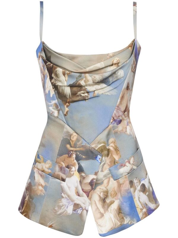 Balmain  sky-print tailored corset top