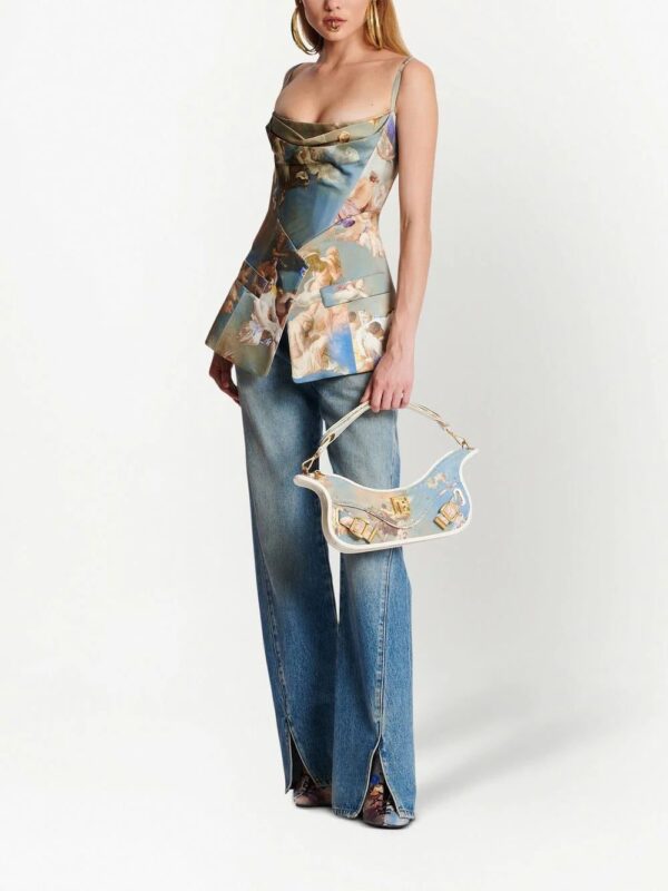 Balmain  sky-print tailored corset top - Image 2