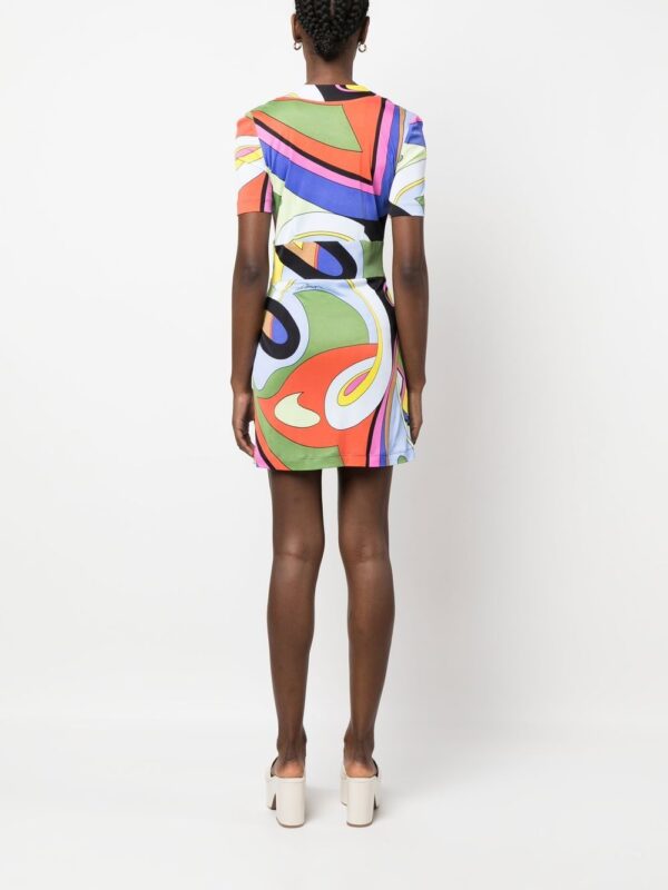 Moschino geometric-print v-neck fitted dress - Image 3