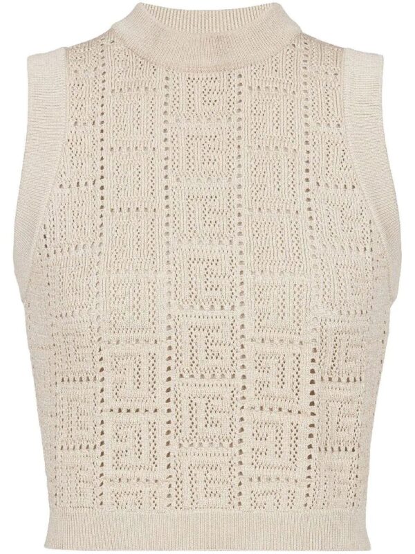 Balmain  monogram knitted crop top