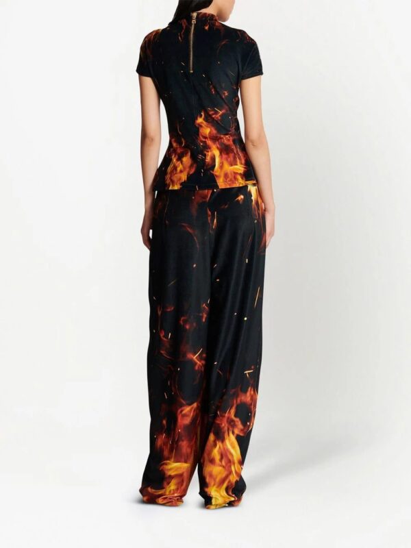 Balmain  fire print velvet top - Image 3
