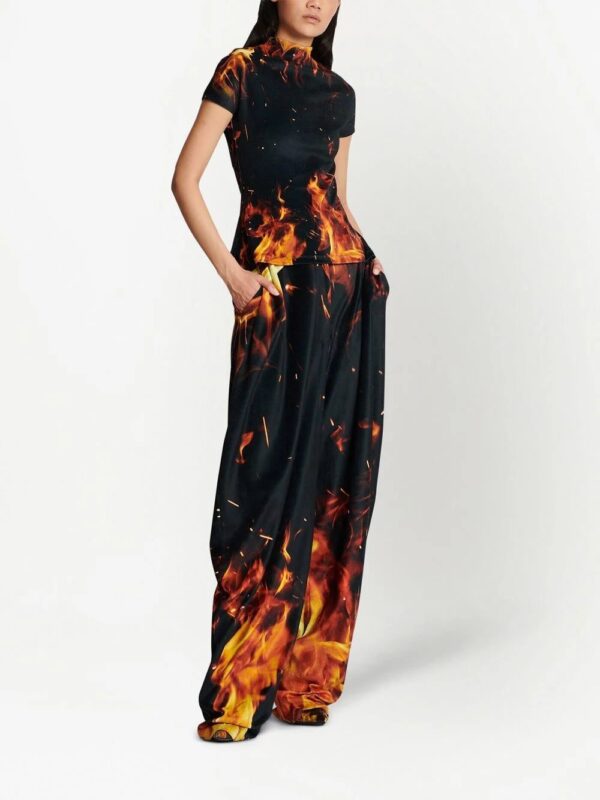 Balmain  fire print velvet top - Image 2