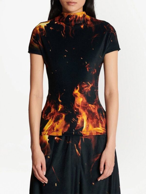 Balmain  fire print velvet top - Image 4