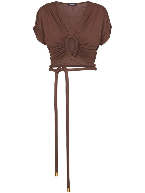 Balmain  knotted cropped top