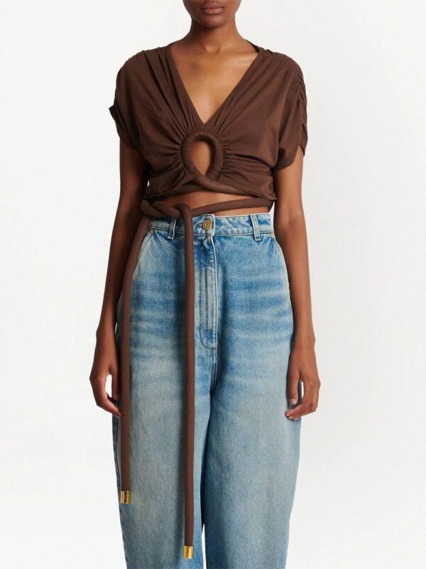 Balmain  knotted cropped top - Image 3