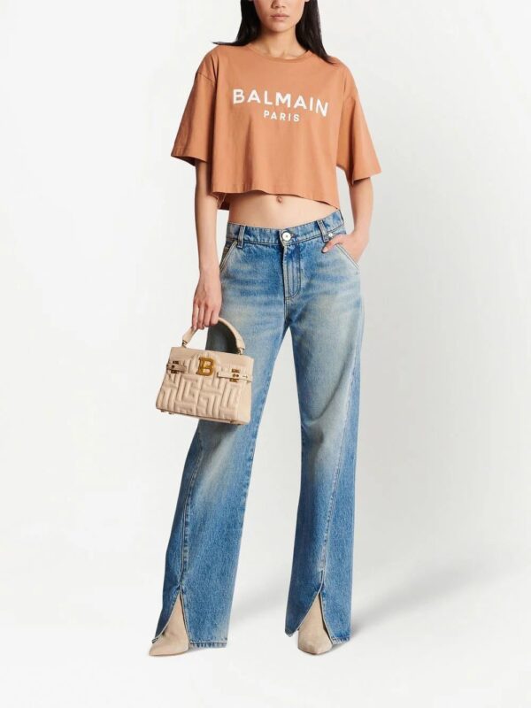 Balmain  logo-print cropped T-shirt - Image 2