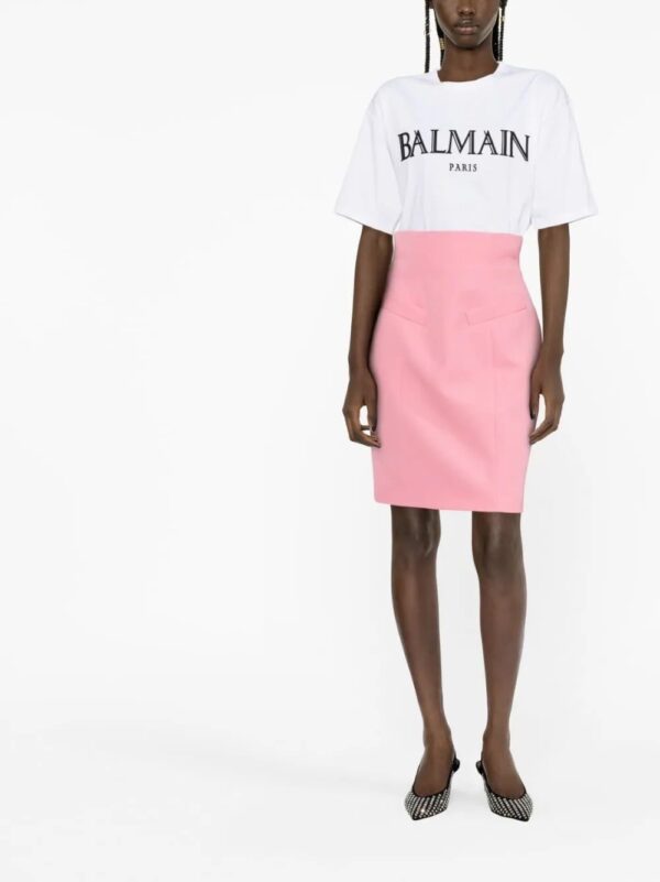 Balmain  logo-print cropped T-shirt - Image 2