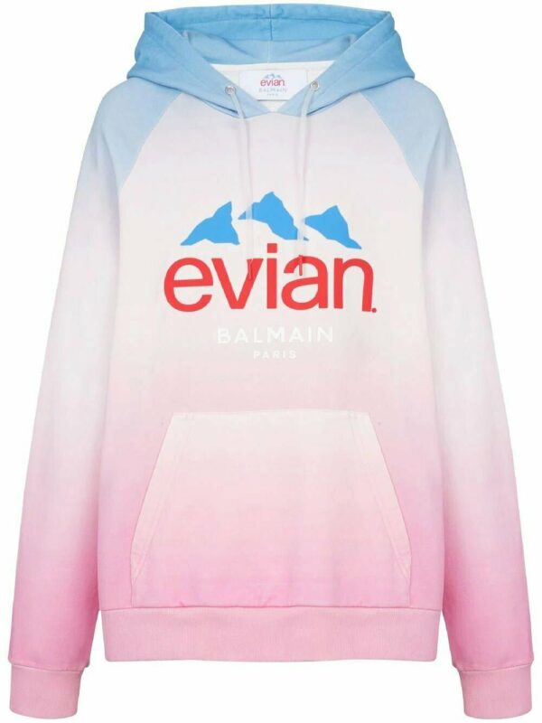 Balmain  x Evian gradient-effect oversized hoodie