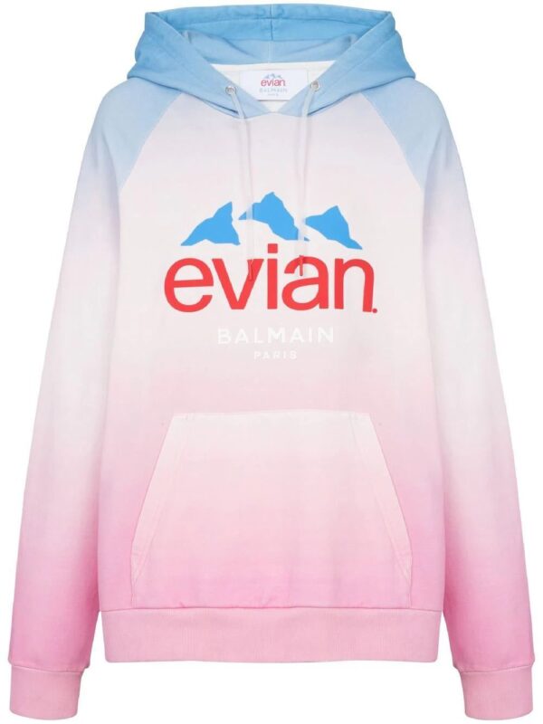 Balmain  x Evian gradient-effect oversized hoodie