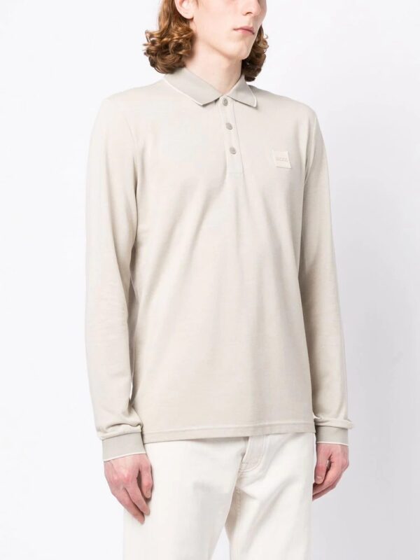 BOSS  logo-patch long-sleeved polo shirt - Image 2