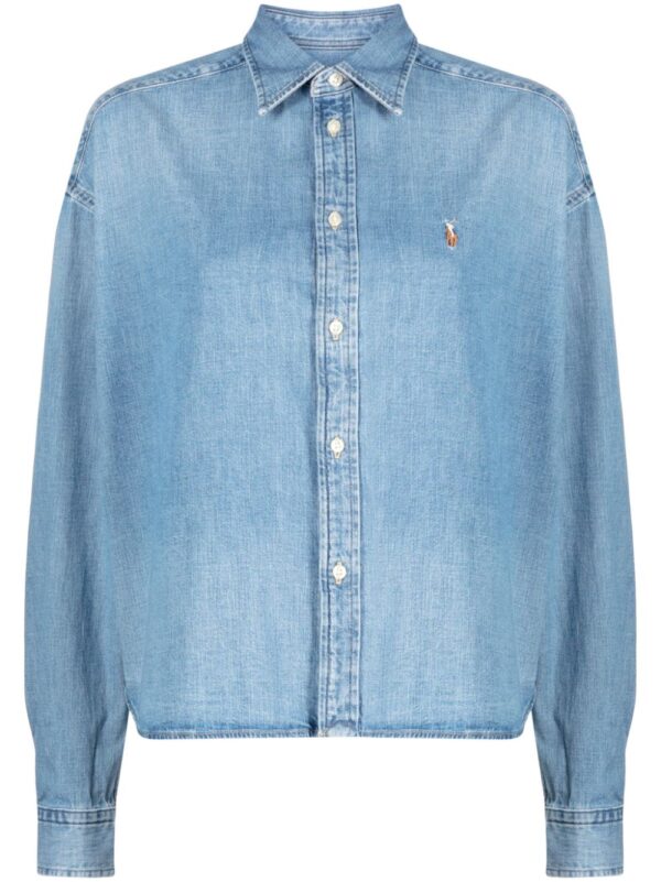 Polo Ralph Lauren  logo-embroidered denim shirt