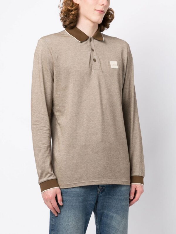 BOSS  logo-patch long-sleeved polo shirt - Image 2