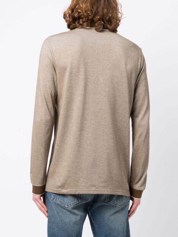 BOSS  logo-patch long-sleeved polo shirt - Image 3