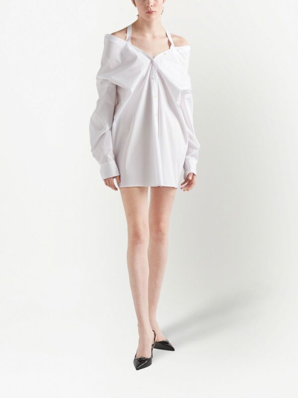 Prada off-shoulder cotton shirt dress - Image 2